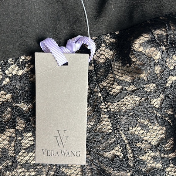 NWT Vera Wang Little Black Cocktail Sheath Dress Sleeveless Lace Panels US 6 - Picture 13 of 13